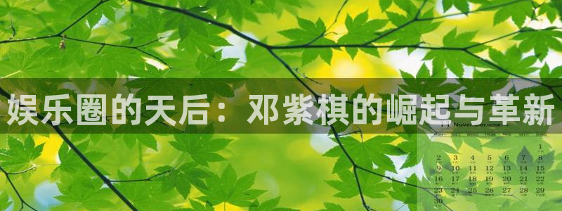 杏宇娱乐：娱乐圈的天后：邓紫棋的崛起与革新