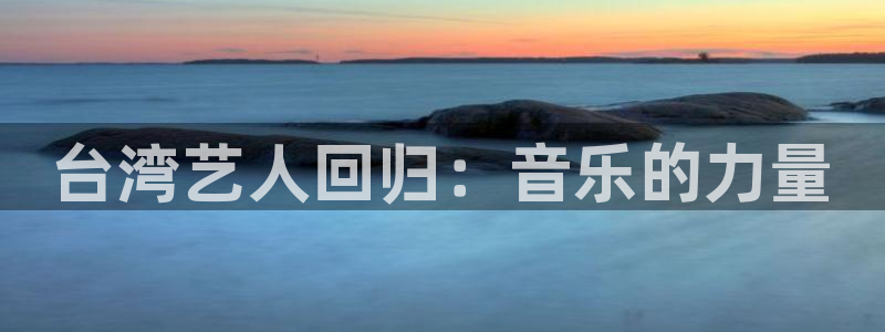 杏宇代理：台湾艺人回归：音乐的力量