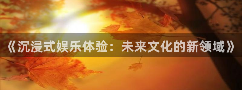 杏宇在线：《沉浸式娱乐体验：未来文化的新领域》